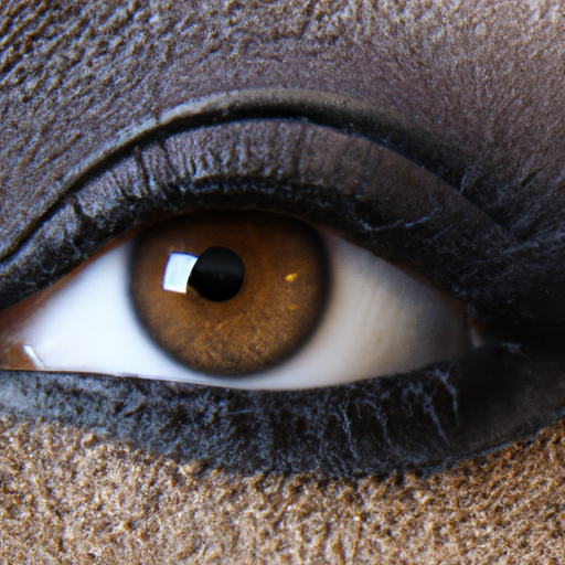 Suggestion: A close-up of a smoky eye makeup look, with varying shades of grey, black, and brown.